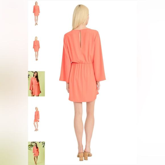 Donna Morgan Vibrant Coral Dress Sz 0 - Picture 4 of 7